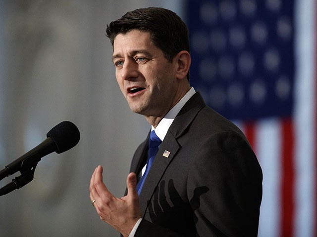 House Speaker Paul Ryan of Wis., gives a farewell speech in the Great Hall of the Library of Congress in Washington, Wednesday, Dec. 19, 2018. Ryan is bemoaning America's "broken politics" in which he calls Washington's failure to overhaul costly federal benefit programs "our greatest unfinished business." (AP Photo/Carolyn Kaster)
