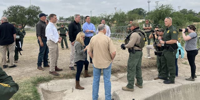 House Minority Leader Kevin McCarthy  leading GOP delegation meeting with Border Patrol in Eagle Pass, Texas.
